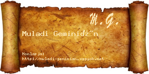 Muladi Geminián névjegykártya